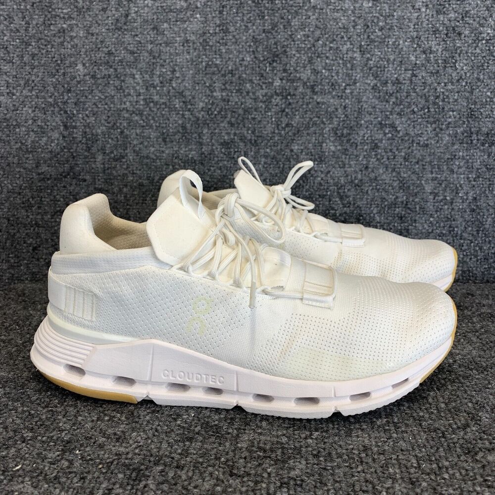 On Cloudnova Mens Undyed Running Shoes Size 10.5 White Cloud Sneaker Athletic